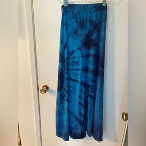 Blue Tie-Dye Maxi Skirt